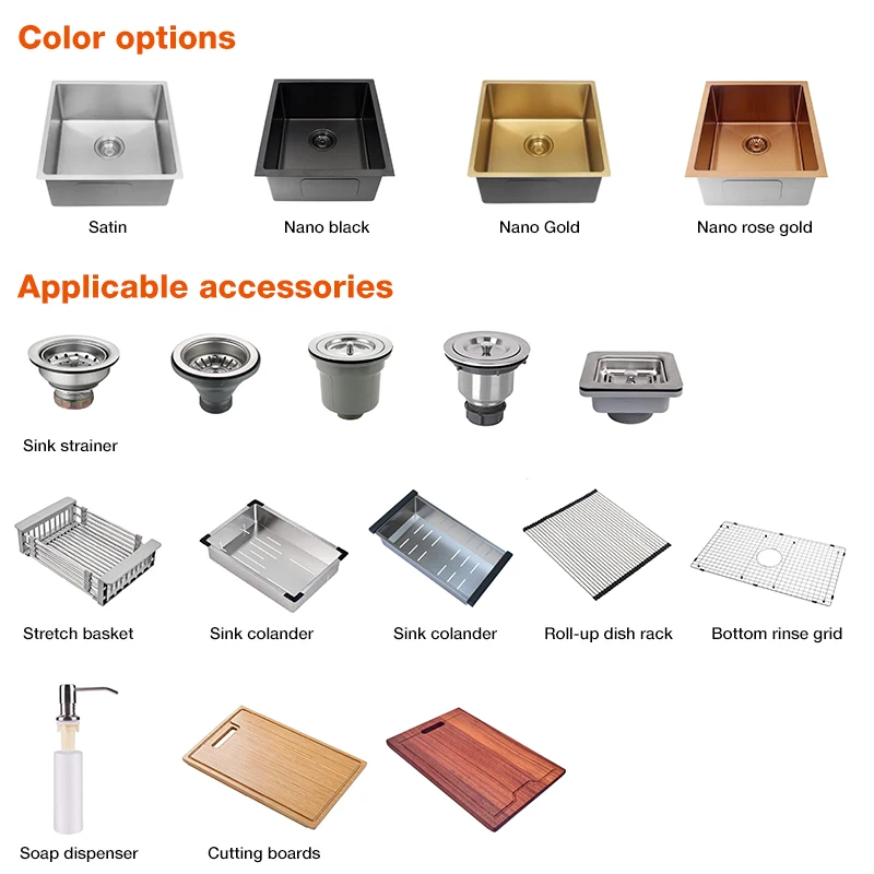 Manufacturer european sink metal stainless steel single bowl wash hand sink SS304 multifunction farm house workstation sink