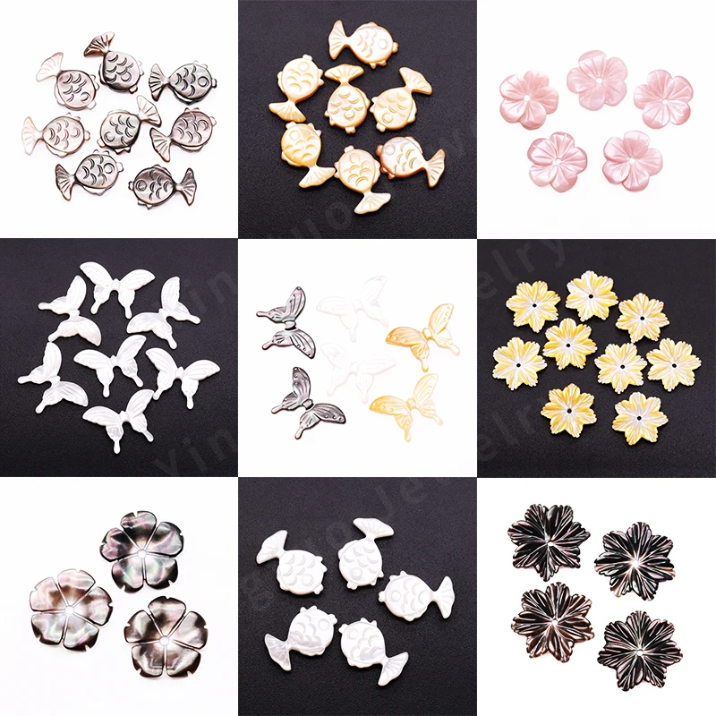Yingtuo Jewelry Trendy Flower DIY White Mother of Pearl Shell Natural Gemstone for Jewelry Making
