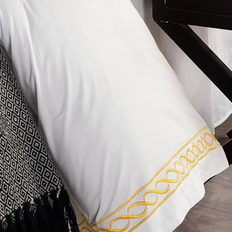 OEM Wholesale Luxury White Soft Duvets Covers 100%Cotton/Pure Silk Printed Bedsheet Comforter Set Home Bedroom Hotel Bedding