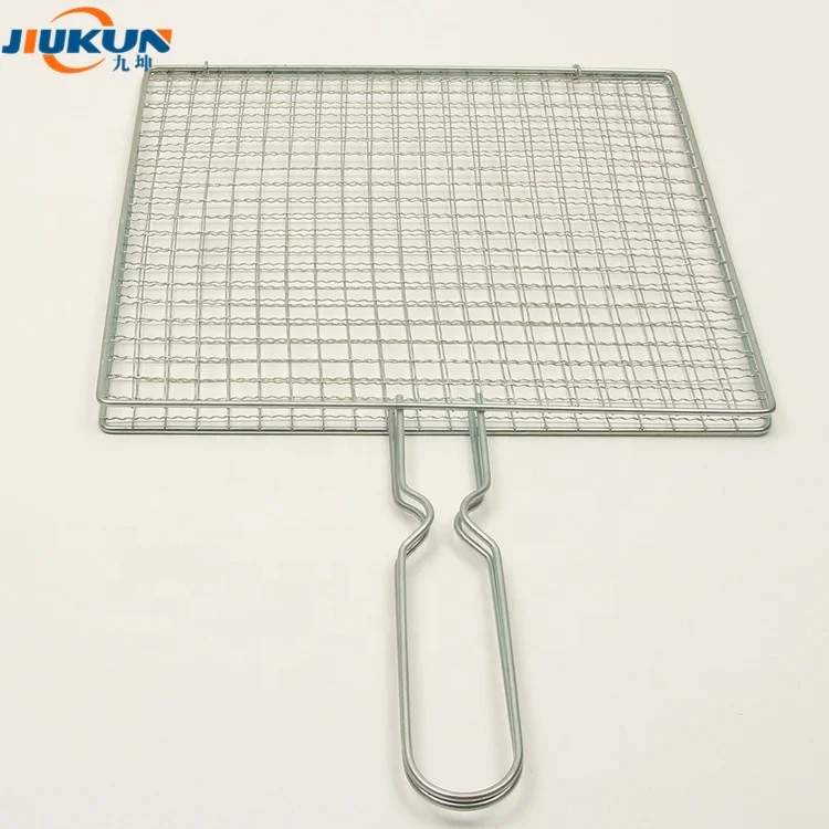 Galvanized grill wire mesh portable charcoal korea barbecue grill wire mesh net one time use disposable galvanized grill