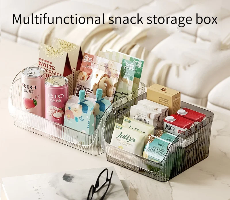 Clutter storage basket  Household tabletop snack toy storage basket Plastic Kitchen cabinet storage box