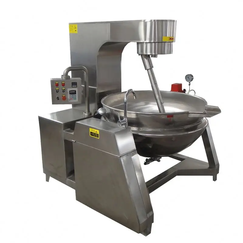 Automatic Gas Electrical Heating Sauce Halva Jam Jacketed Kettle Cooker Mixer Food Processing Equipment