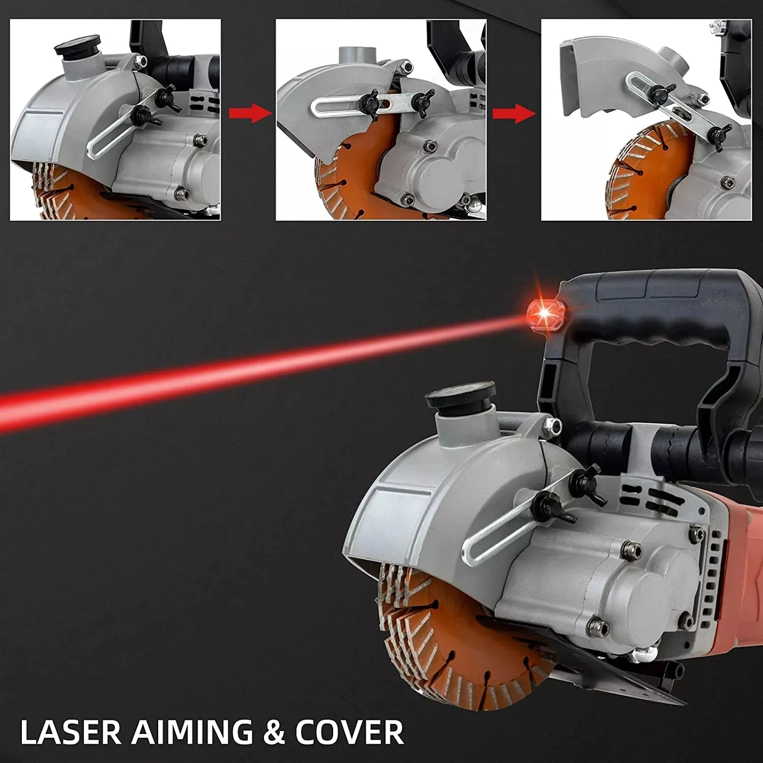 Многофункциональный станок для резки пазов, автоматический лазерный прицел, мощный станок для резки стен