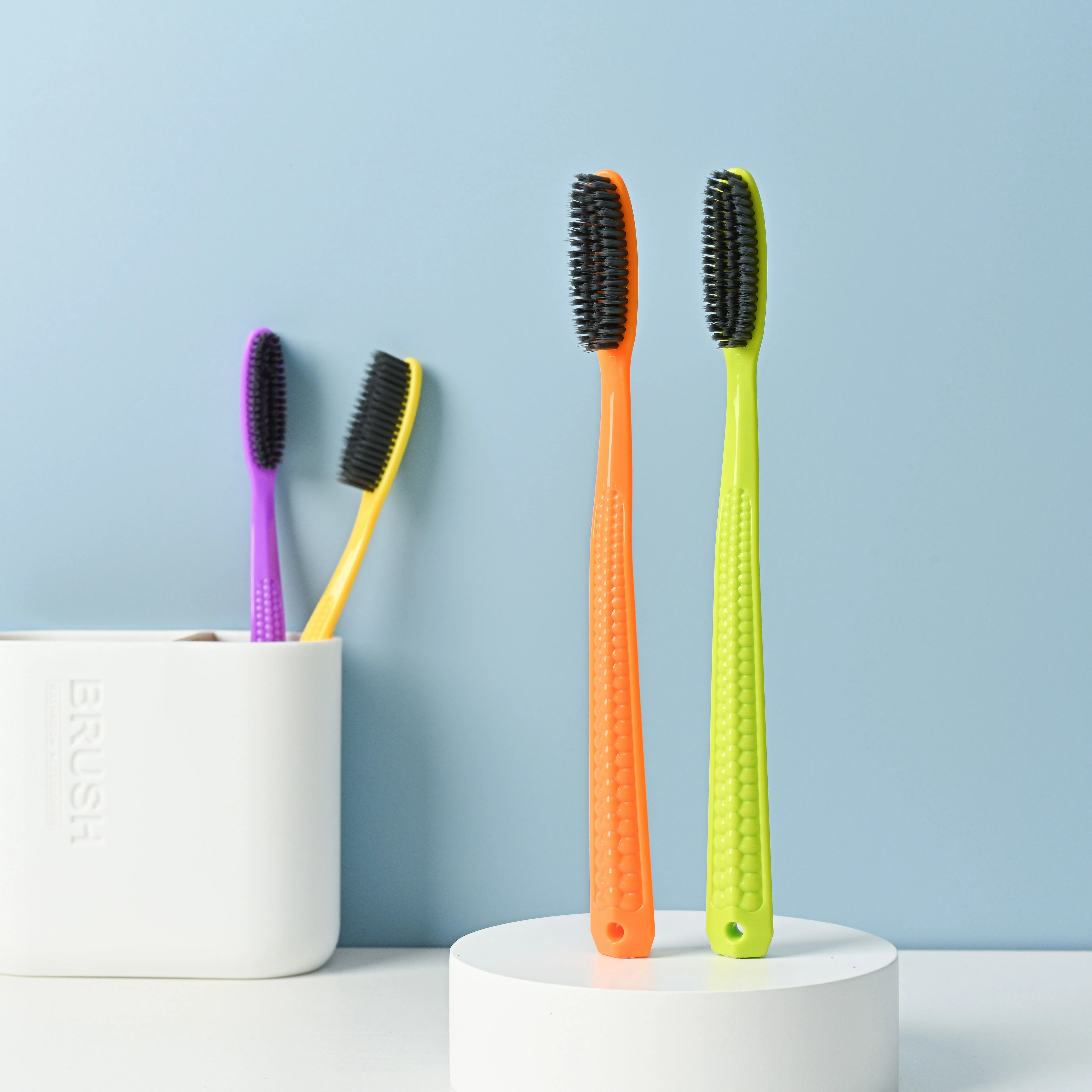 New Arrival CREBY 822 Long Brush Head Plastic Toothbrush Adult  For OEM Soft Bristle Wholesale Best