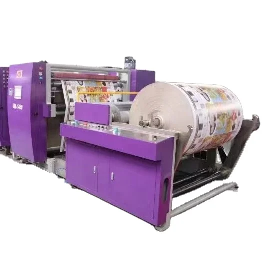 QHPFP 4 color down feed roll to roll shaftless transmission flexo graphic tape printing machine