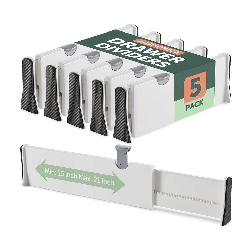 Household Storage Adjustable Eco-Friendly ABS Plastic Underwear Dresser Cabinet Organizer Expandable Drawer Dividers