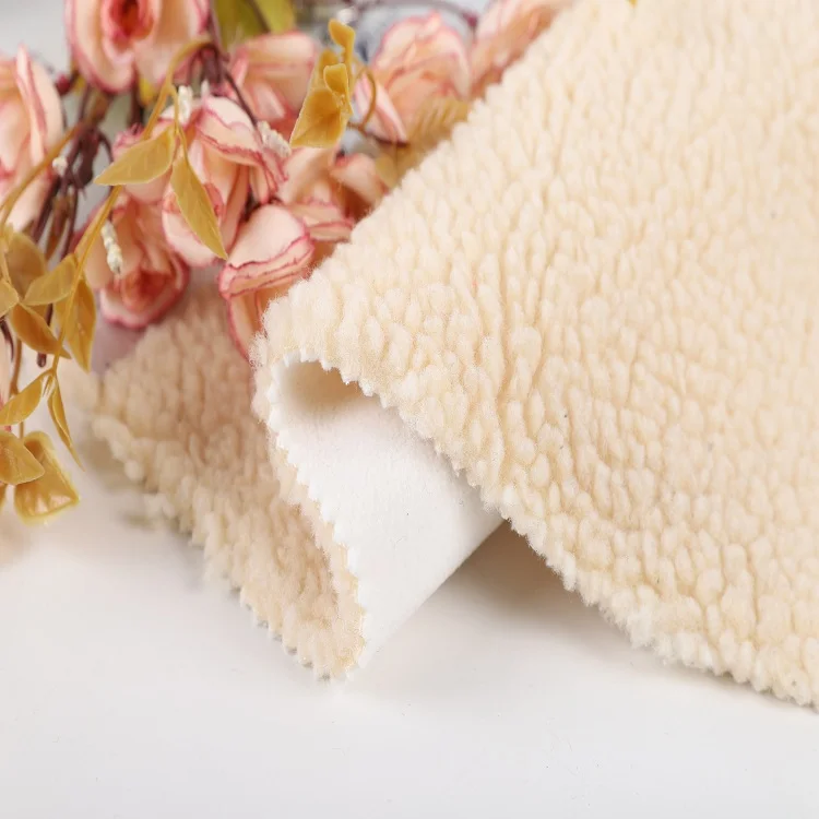 wholesale Double Face 100%polyester printed Jacquard  tela polar thick bonded terry sherpa fleece Fabric for hoodie