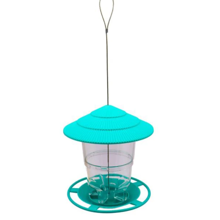 Transparent Plastic Wild Bird Feeder For Small Birds With 5 Feeding Ports