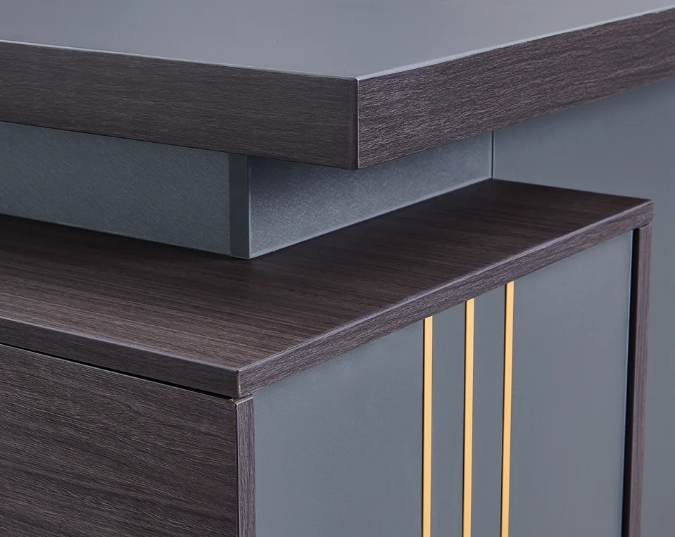 Custom Luxury Office Modern Executive L Shape Wooden Furniture Wood Computer Office Desk with Drawers