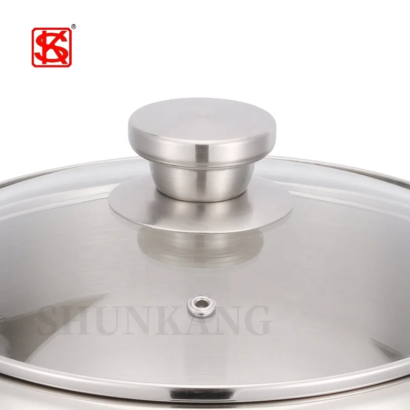 Kitchen Pots Multiple Sizes Food Grade 18/8 Stainless Steel Soup Stock Pot Rice Cooker Cooking Pot With Glass Lid