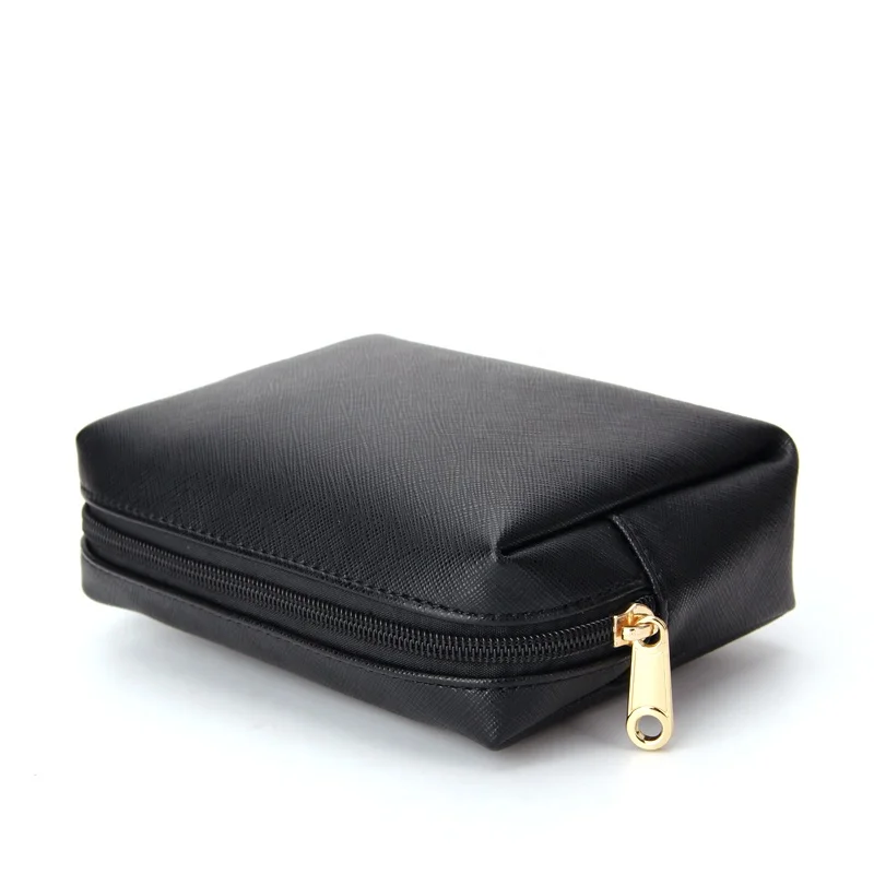 Make Up Cosmetic Leather Bag, Toiletry Small Zipper Bag Makeup Cosmetic Travel Bag