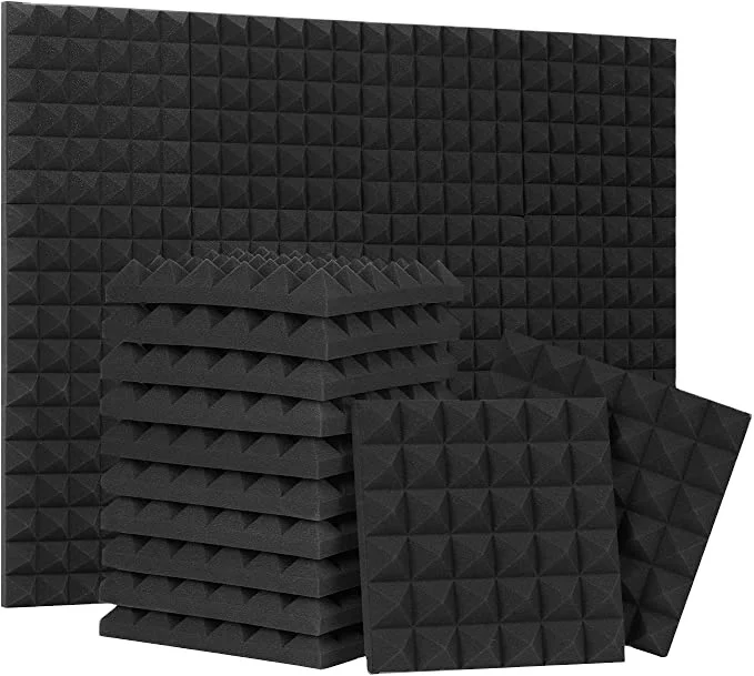 High Density Wall Ceiling Sound Insulation Sound Insulation TV Studio 3d Pyramid Foam Sound Absorbing Panel 2*20*20i nch
