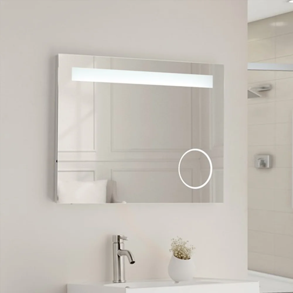 Smart LED mirror light Customized round or square bathroom 5x 7x hotel led magnifying mirror with light for hotel lighting