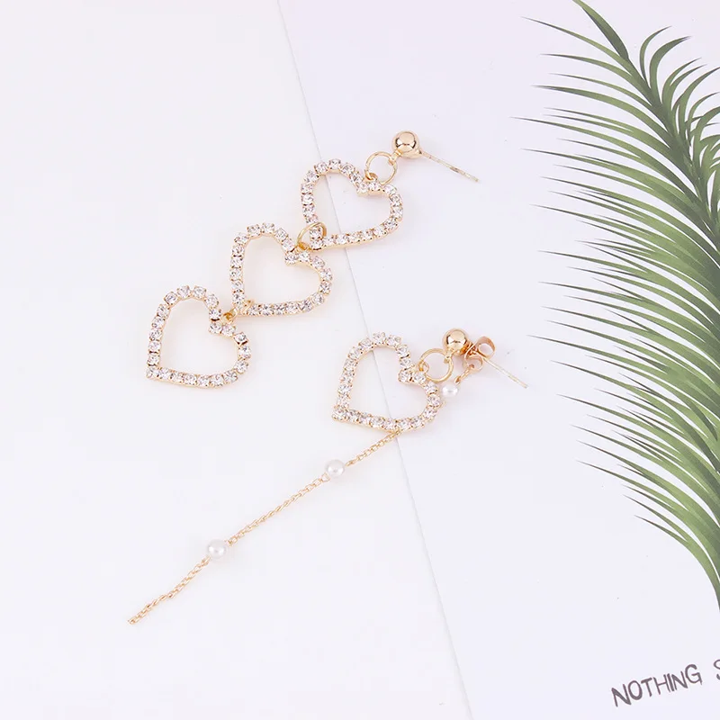 2020 новые корейские серьги в форме сердца из сплава циркония 925