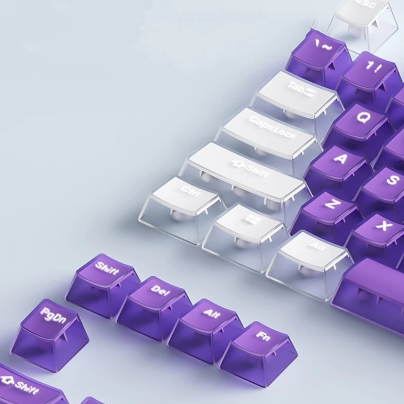 PBT Crystal Translucent Mechanical Keyboard Keycaps for Height 61/68/84/87/98/9 9/104/108 keys keyboard