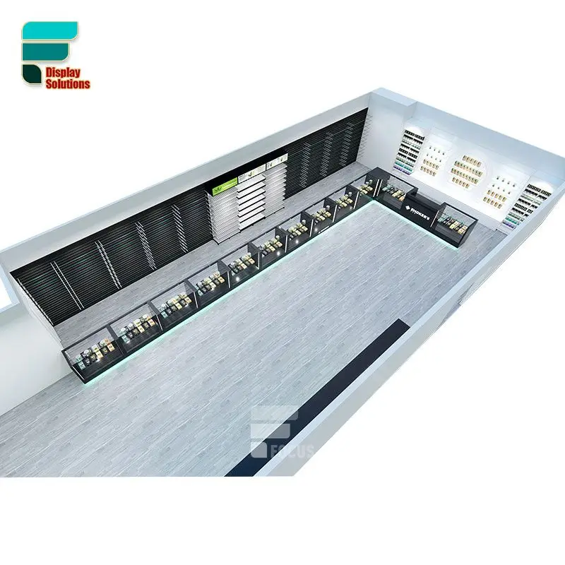 Factory Manufacturing Shisha Wood Shelves Glass Gold Display Cabinet Lock Counter Cigarette Smoke Shop Retail Rack