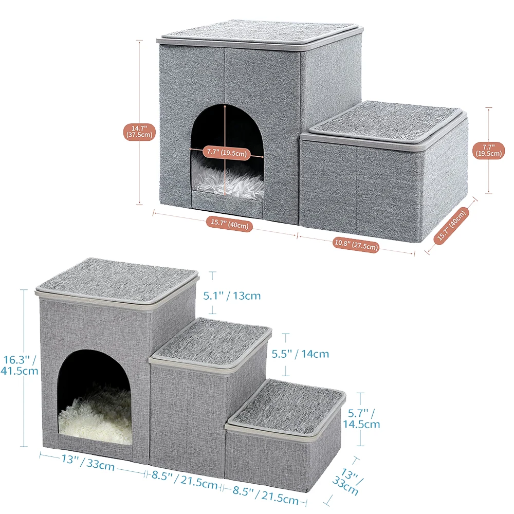 Foldable Tough Pet Steps Ladder Stool Cat Doggy Sofa Stairs Bed House For Small Old Cats Doggie