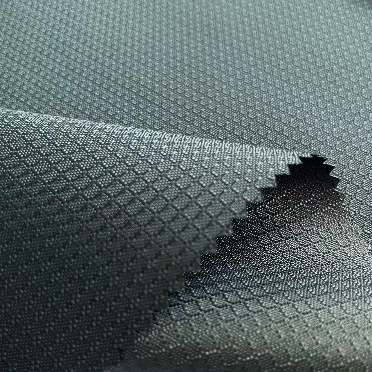 Pu coated waterproof ripstop plaid dobby pattern style 420D Nylon oxford bag fabric