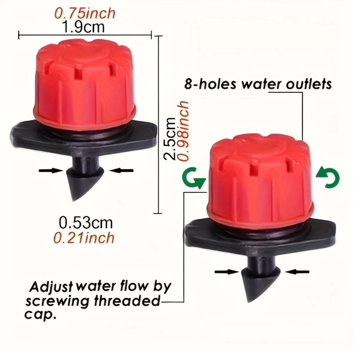 Garden drip irrigation automatic watering system kit, suitable for 1/4 inch nozzles in potted plants, lawn greenhouses