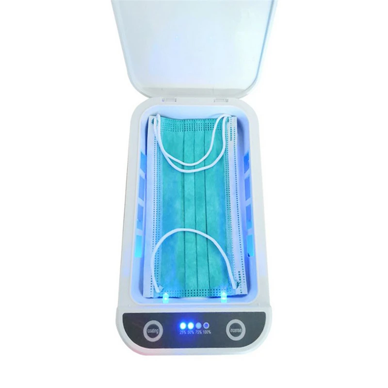 Hot Sale Mini Portable Mobile Phones UV Light Sterilizer Box Mask Cellphone UV-C LED sterilization equipments