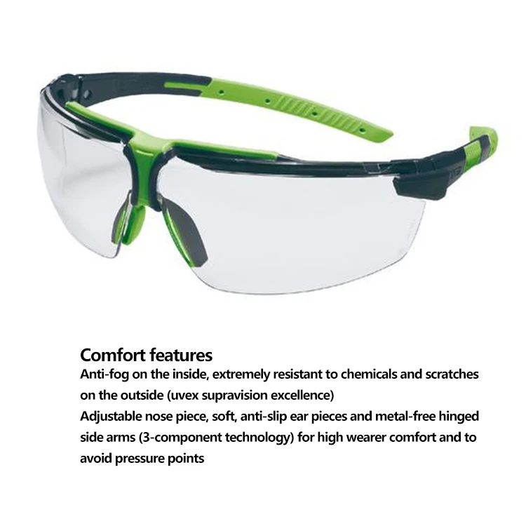 Uvex i-3 s 9190075 Sports Polycarbonate Chemical Resistant Anti Fog Scratch Protective Glasses Safety Goggle
