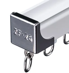 Modern double bay window outdoor oriental tension flat curtain rail