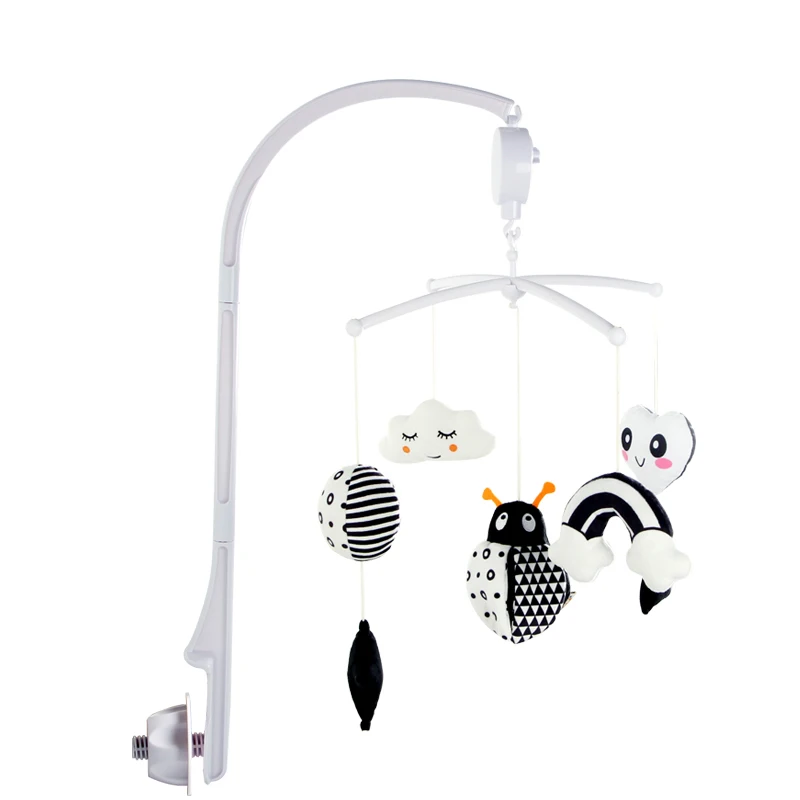 Black and white Ladybug Music Mobile hanging toy soothing rotating music bed bell no need battery N013B