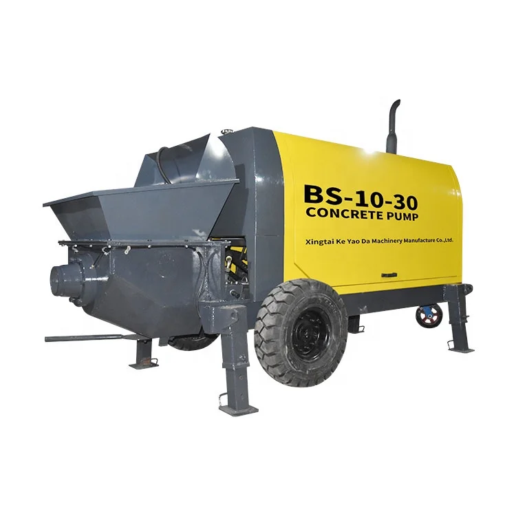 
S-pipe valve hydraulic stationary diesel concrete trailer mortar pump with engine 