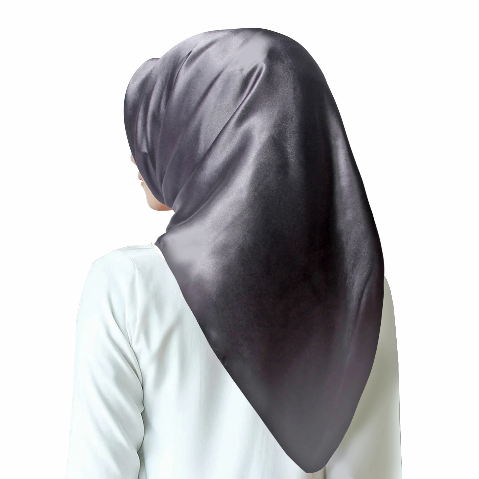 Wholesale 1005 Custom Design Luxury Pure Color Ethnic Satin Scarfs  Muslim Hijabs for Women Abaya Stylish Sleep Headscarves