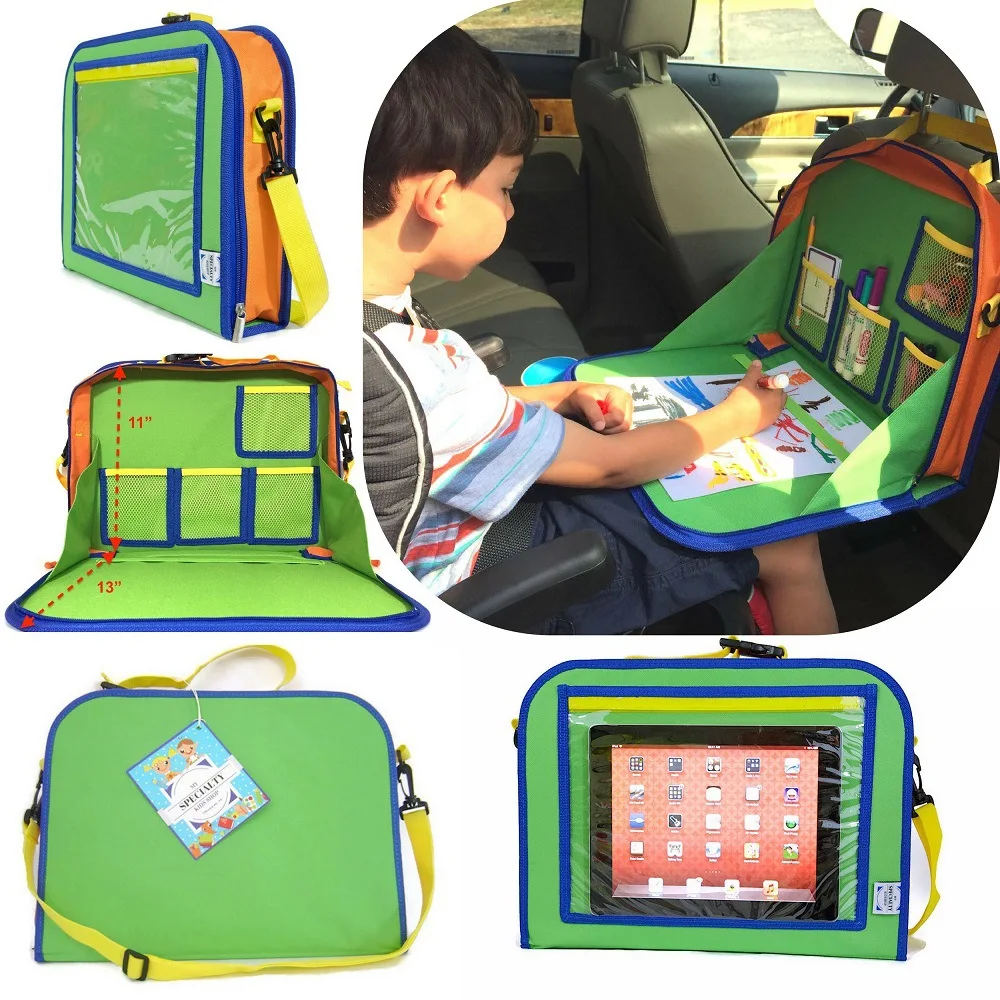 Korea Car Organizer Back Seat Desk For Kids Tablet Holder With Kick Mats Lap Tray Car Seat Table Kids Travel Tray