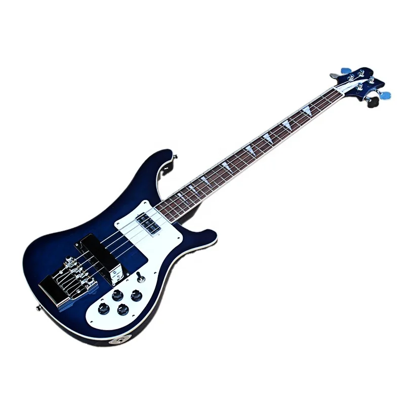 Flyoung factory Blue Electric Bass Guitar with 4 Strings Custom Made