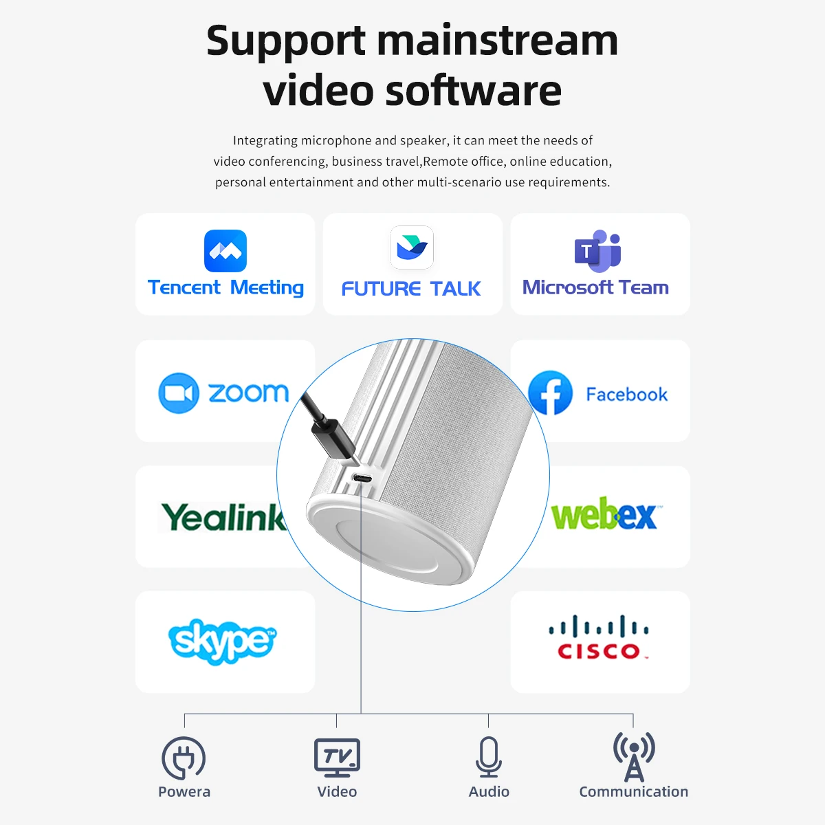 Все в одном USB3.0 камера для видеоконференций 1080P HD веб-камера встреч с 4 шумоподавлением Mics работает зумом и голосовыми командами Google