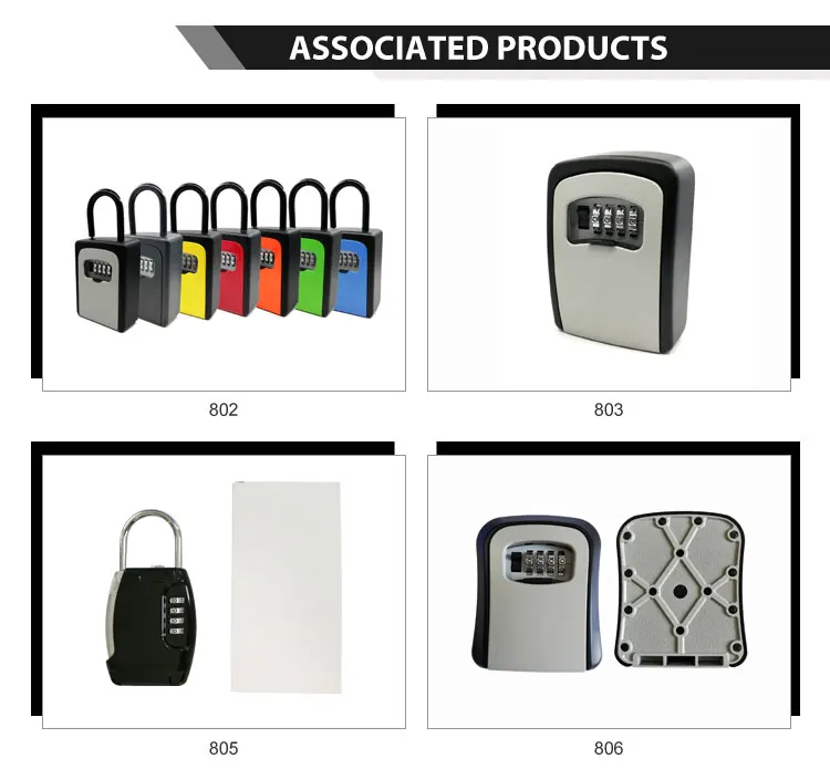 black color strong design High quality 4 digits small pad key lock box