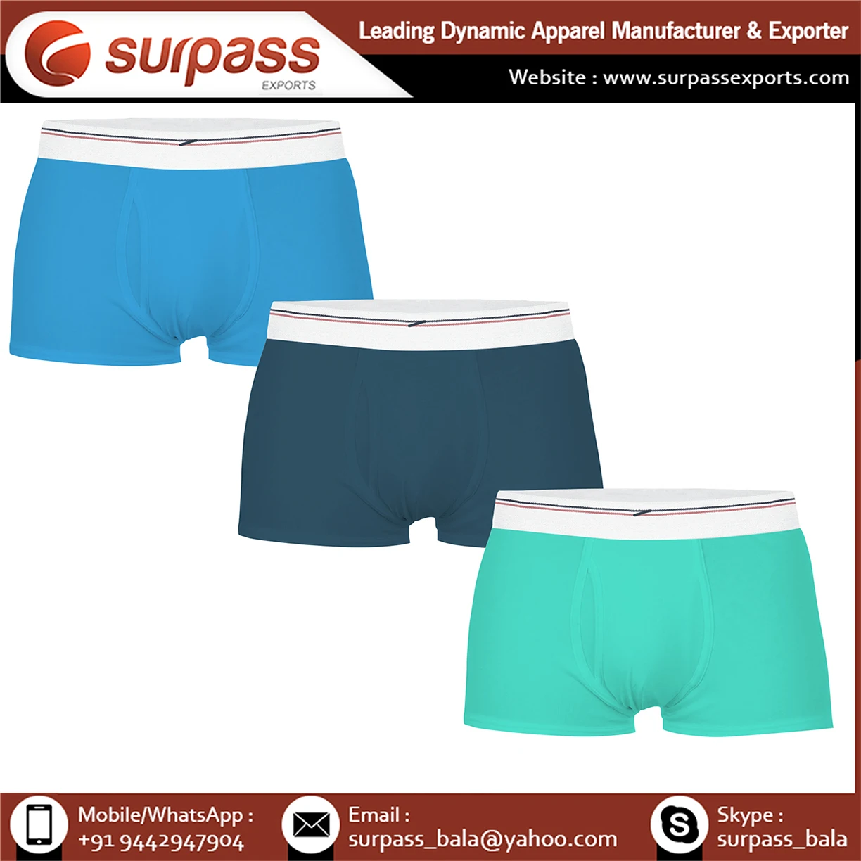 Underwear men brief 95% cotton 5% spandex underwear