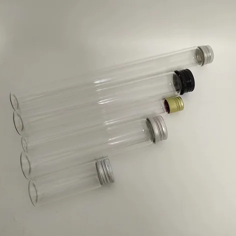 Food Grade Vanilla Packing 10ml clear Glass Vial test Tube for Candy with Screw Cap Aluminum