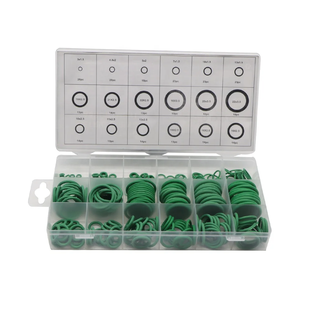 ZM 0662 Green O Rings Gasket Seal Kit 18 Sizes Car Air Conditioning O-rings set 279PCS Hydraulic NBR seal o ring