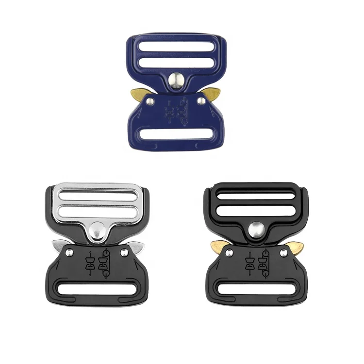 China Factory Custom Super Durable 38mm Zinc Alloy Tactical Quick Release buckle dual adjustable cobra buckle