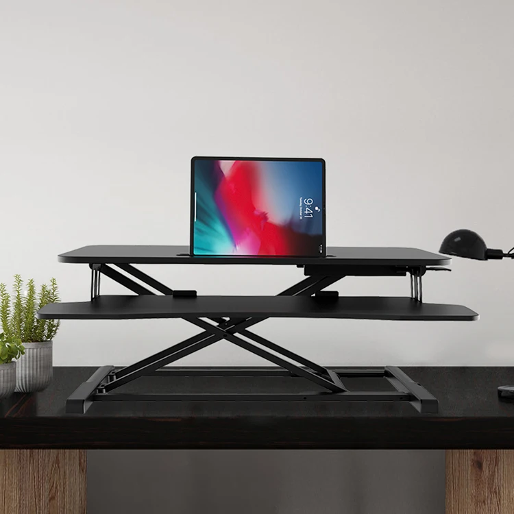 AUKI 32-40 Inch Desk Converter Standing Desk Table Top Converter Gas Spring Structure Standing Desk Converter