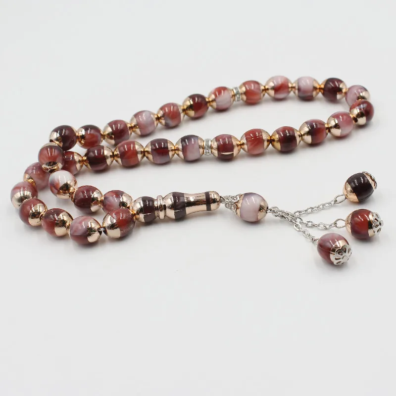 Индивидуальные дешевые молитвенные бусины Tasbih акриловые позолоченные новые подарки Misbaha Eid Рамадан мусульманские четки ювелирные изделия