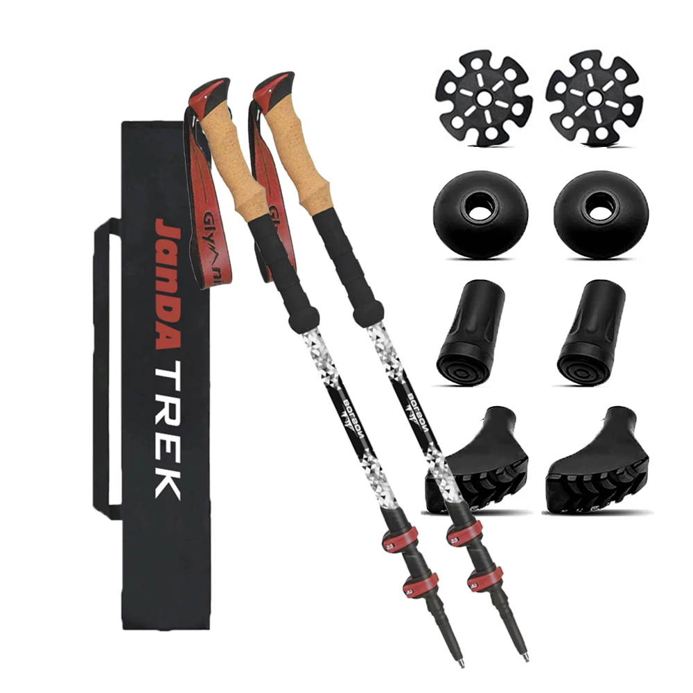 2023 сверхлегкие алюминиевые 7075 Телескопические Складные палки для скандинавской ходьбы