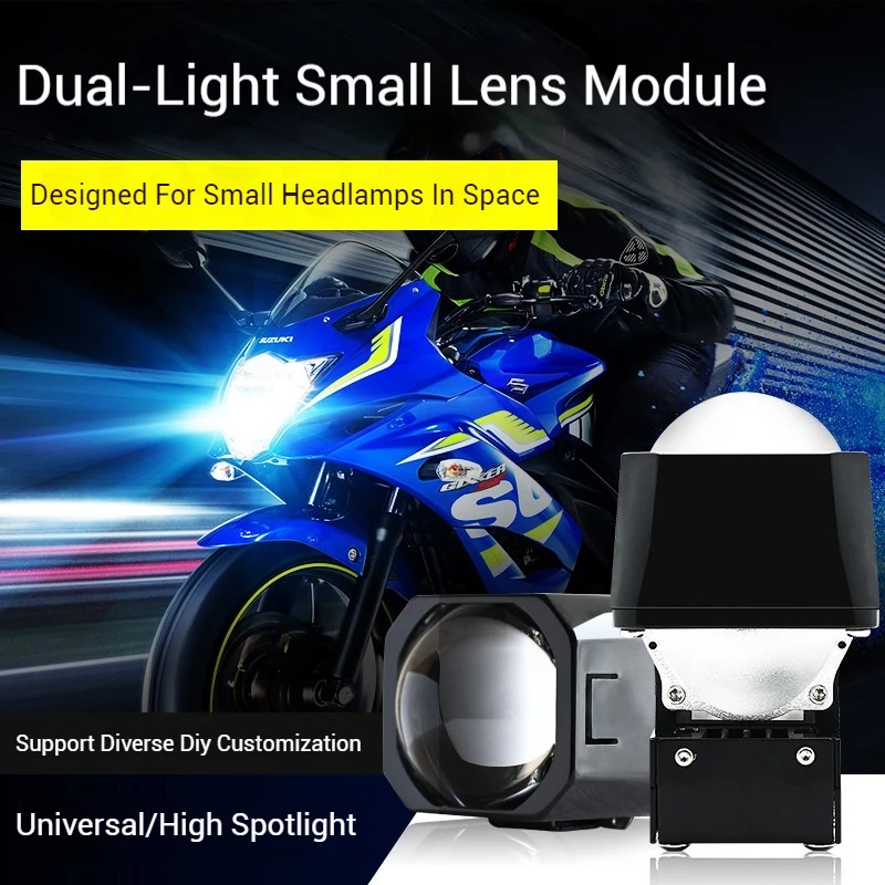 New 1.5 Inch Small Bi Led Projector Lens Module Car Headlights 40w 13500lm H4 H7 Headlamps For Car 12v Car Accessories Led Light