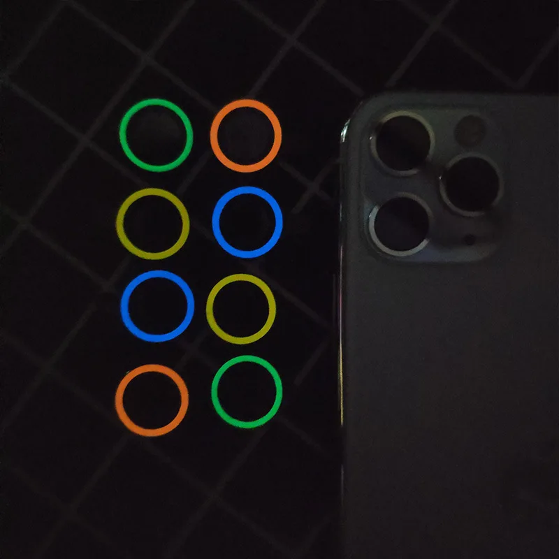 Anti Scratch Luminous iPhone camera lens neon screen protector film for iphone 15 14 13 pro max diamond camera lens protector