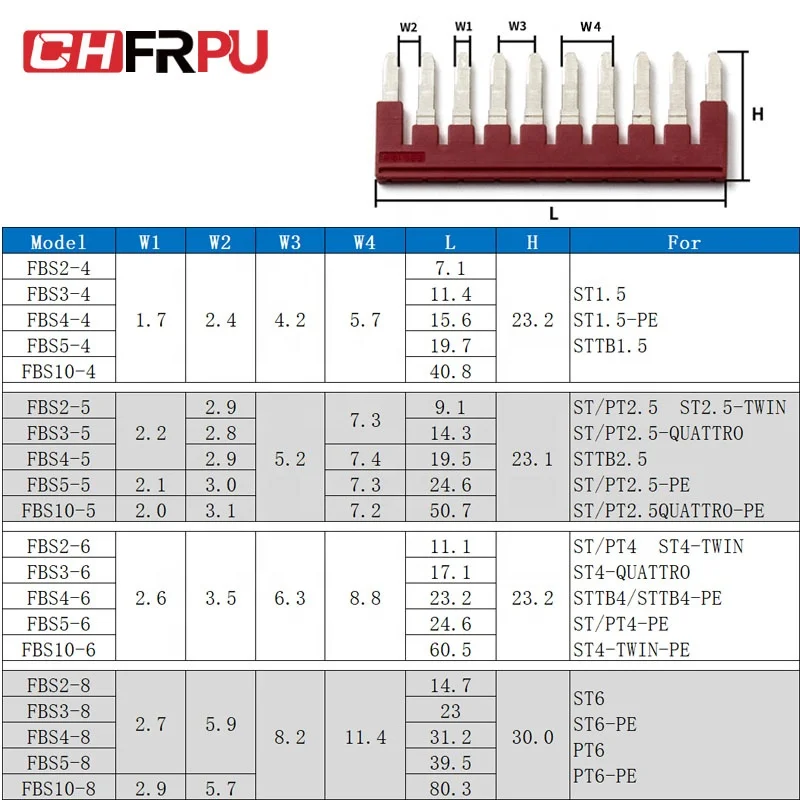 Terminal Accessories Fixed Bridge for PT/ST Series Junction Electrical Installations Connecting Device Intercell Connector