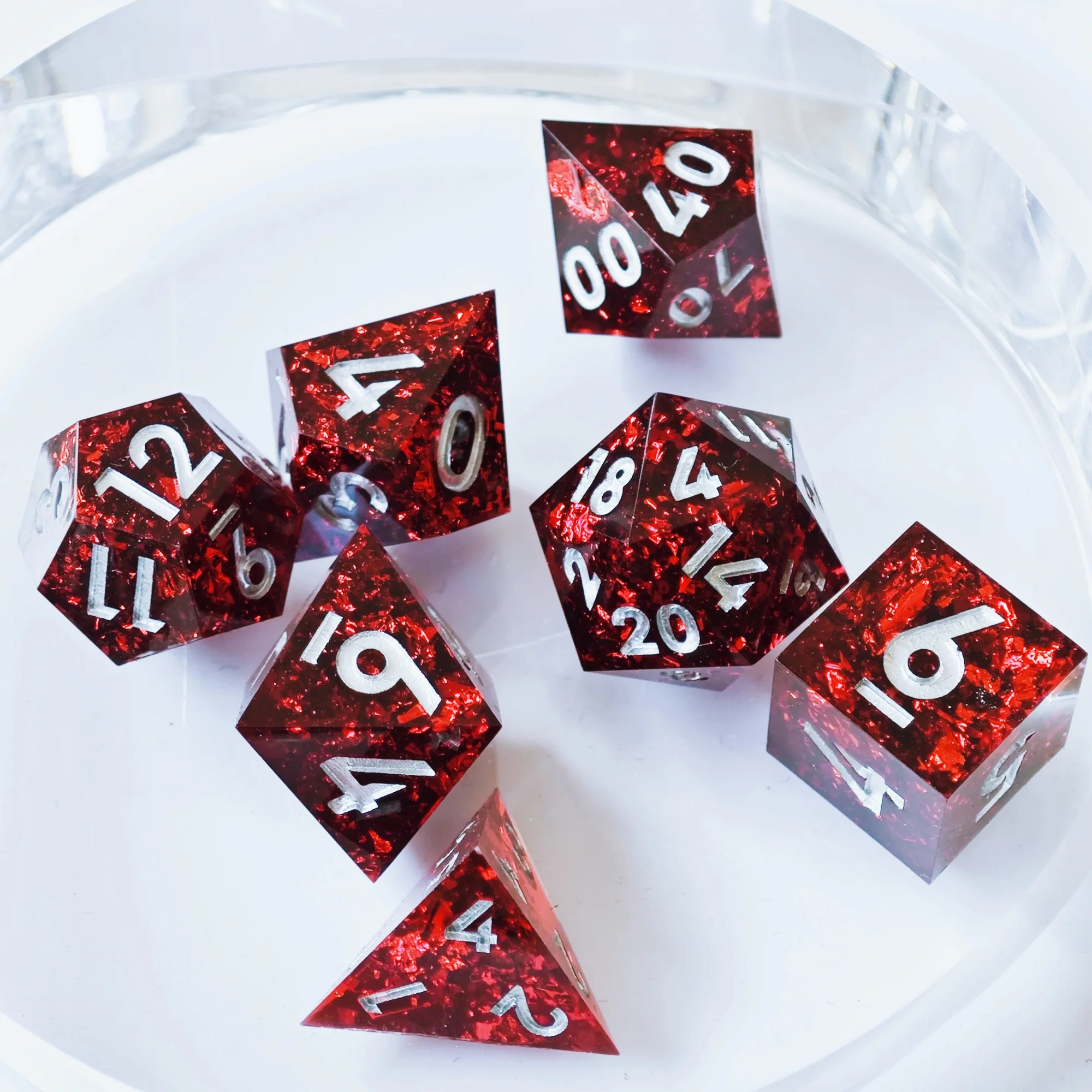 MINI PLANET DND Dice Set Handmade Colored Polyhedral Resin Dice with Sharp Edges For Kickstarter Custom DND Dice Set and D6 D20