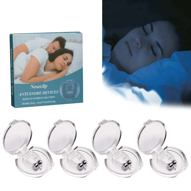 Health Care Silicone Magnetic Nose Clip Sleep Tray Sleeping Aid Apnea Guard Night Device with Case Anti Snore Stop Snoring