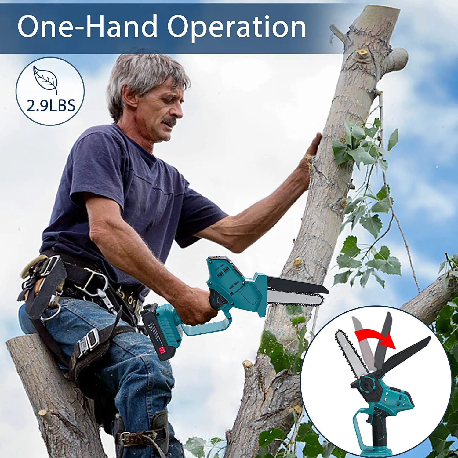 New Design Mini Portable Chainsaw Chain Parts Power China wood cutter machine Battery Chainsaw