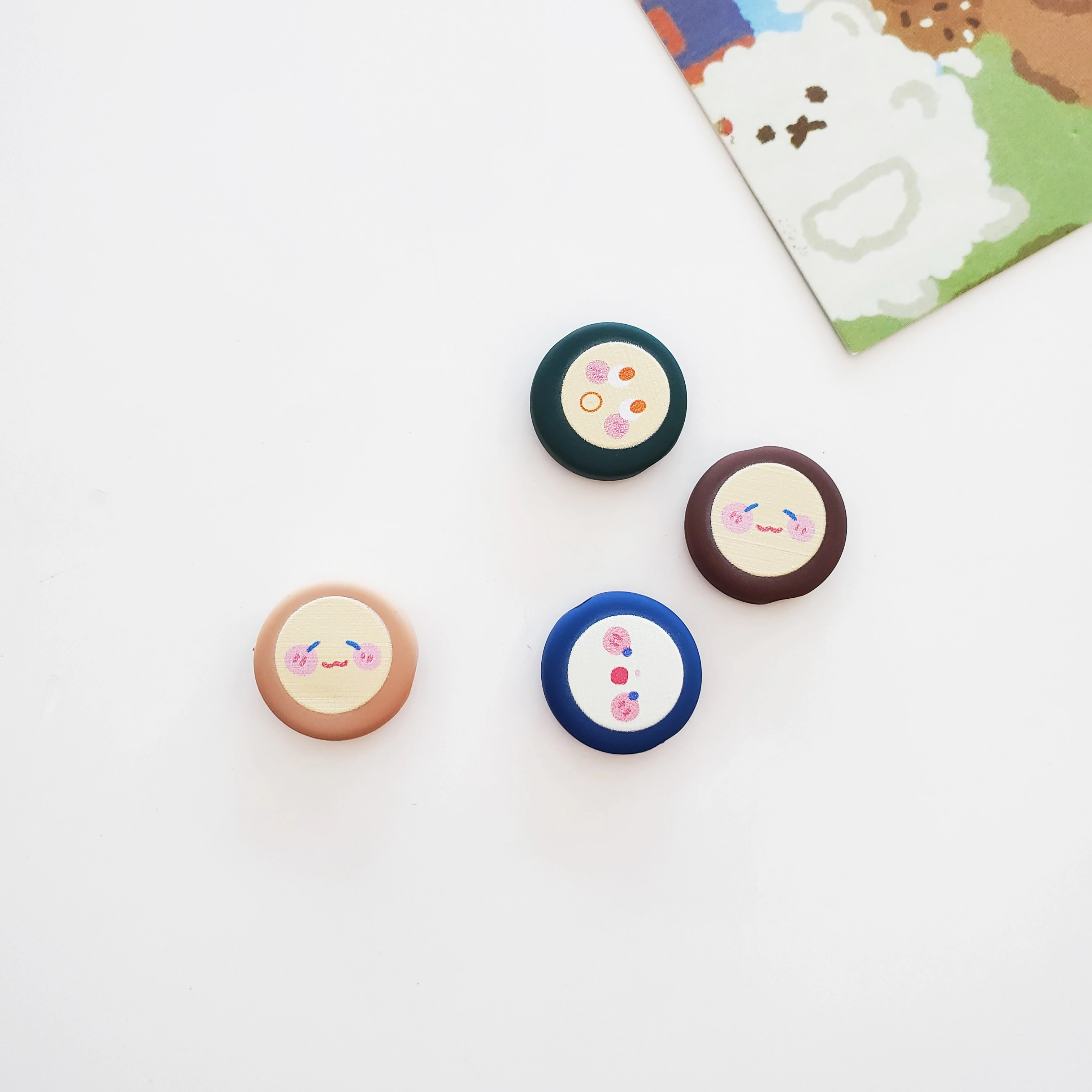 2021 Latest beads Acrylic rubber printing straight hole loose beads Polymer Clay Beads for jewelry making