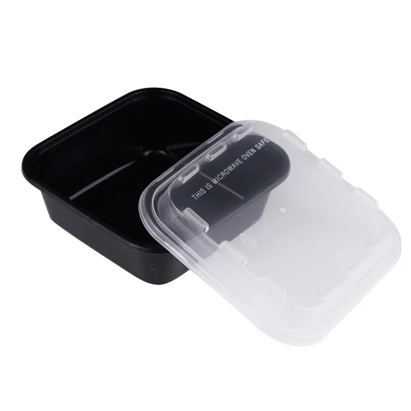 Food Grade Square Disposable Plastic Packing Box Square Reusable Meal Prep Pp Plastic Bento Lunch Box