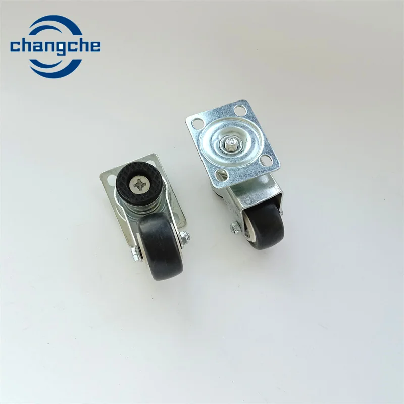 Black  Caster Wheels Fixed Caster 4 Inch Caster Wheel PVC PU Material Wheel
