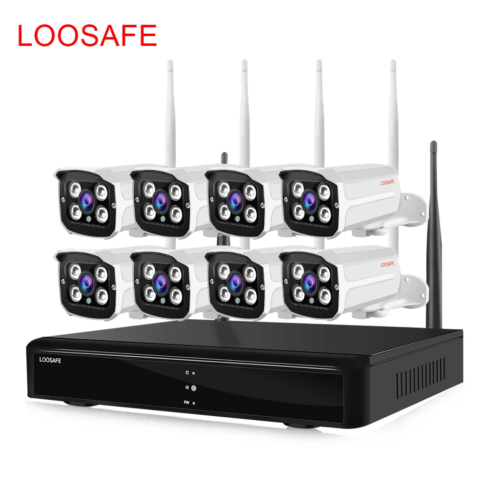  Loosafe CE FCC аддитивного цветового пространства беспроводной 8-канальный сетевой видеорегистратор видеонаблюдения Wi-Fi камеры